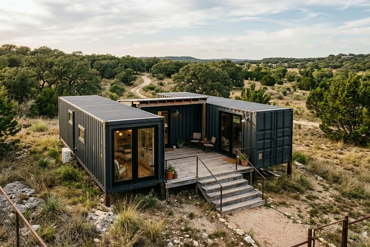 Multi-container 3BR/2BA home on Hill Country ranch