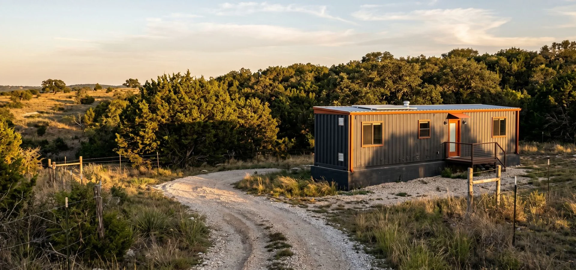 Pre-built 53ft container home delivered to Texas ranch property