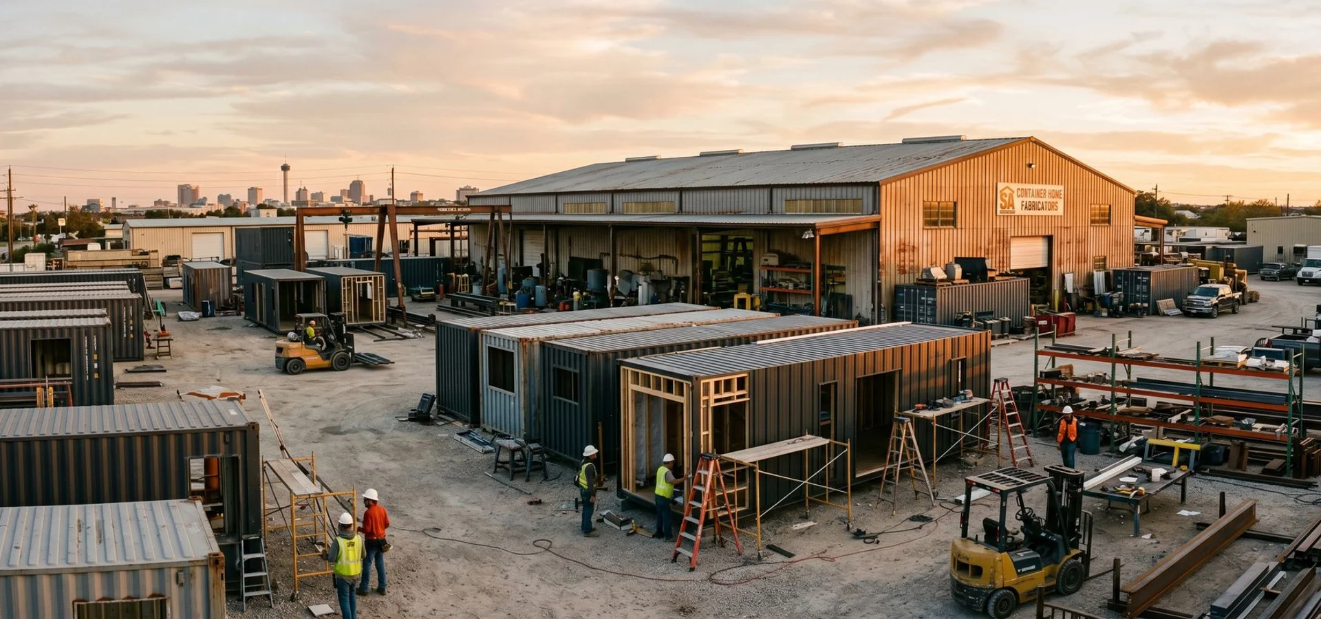 ATX Container Homes fabrication facility in San Antonio