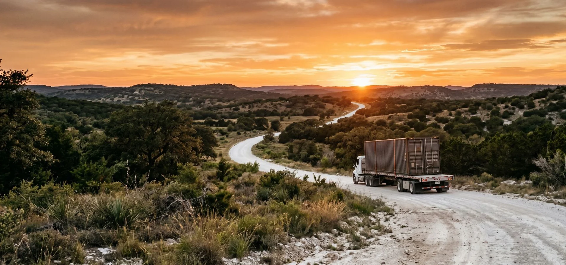Texas Hill Country with a container home delivery